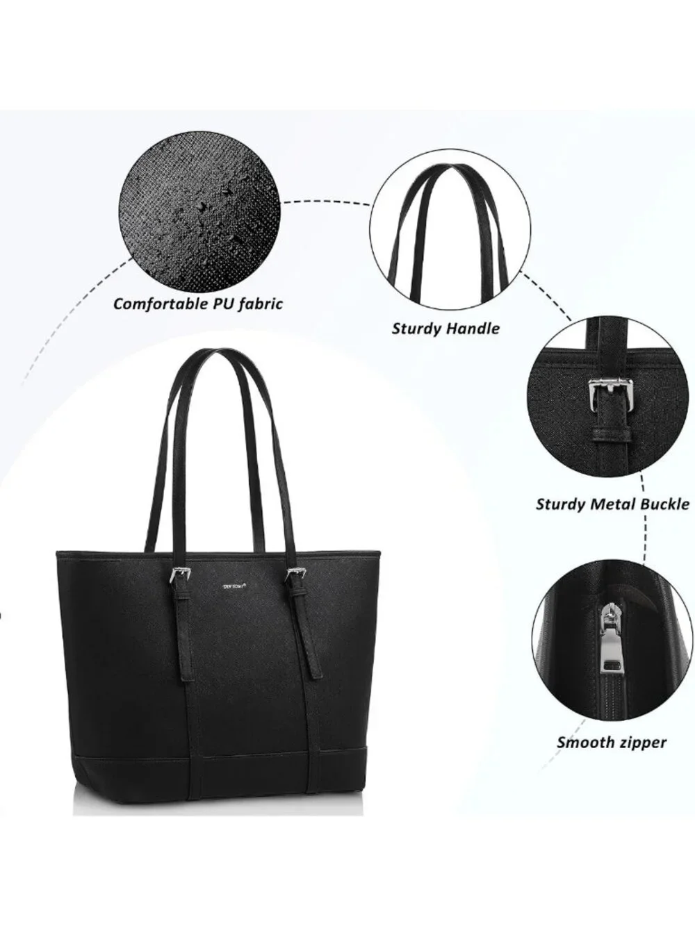 Stylish Vegan Leather Tote Bag for Women | Large Shoulder Handbag with